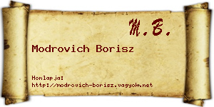 Modrovich Borisz névjegykártya